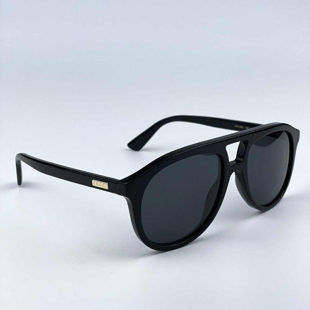 NEW Gucci GG1320S 004 Black Grey Pilot Unisex Sunglasses - Picture 8 of 13